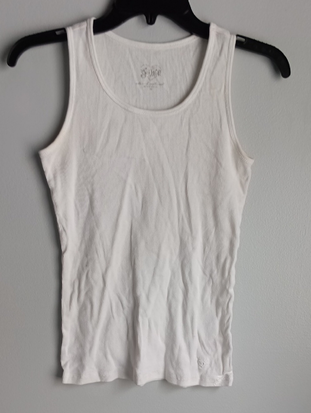 Justice White Cotton Tank Top